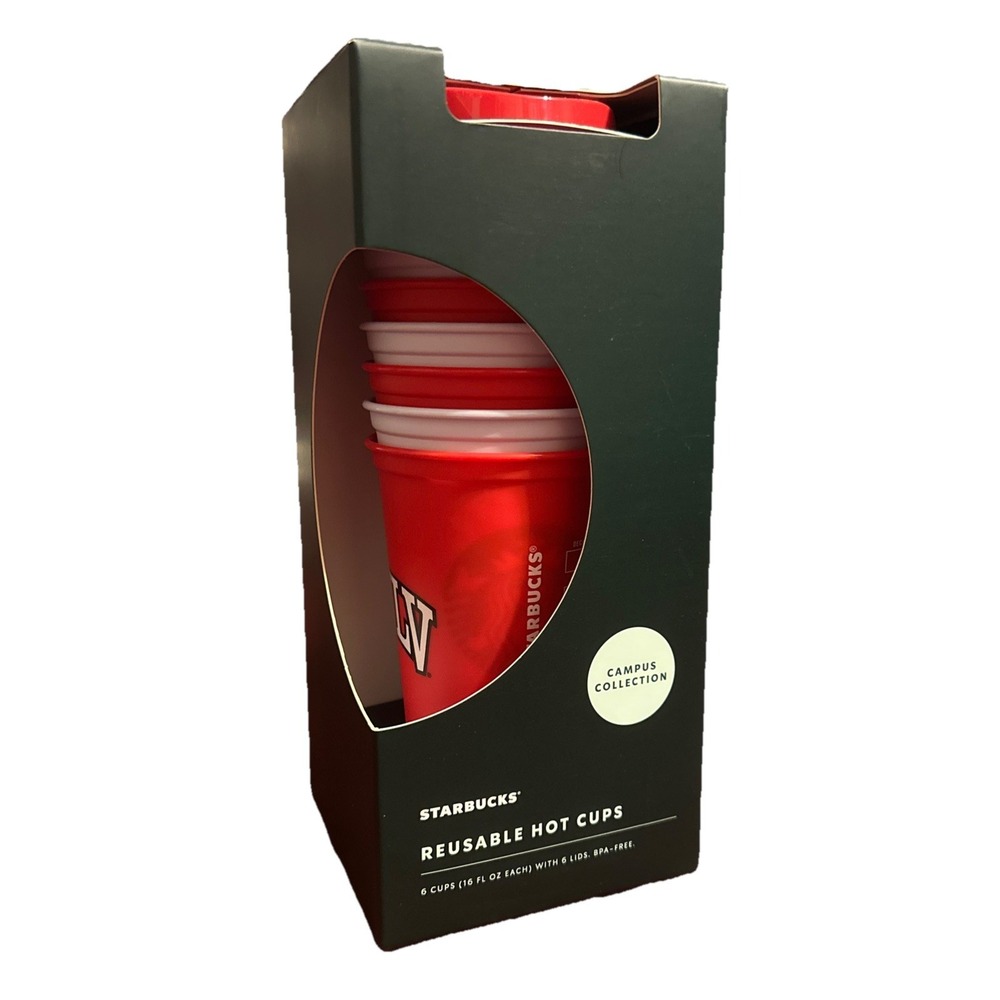 Starbucks Campus collection 6 reusable  HOT cups‎  16OZ EA UNLV running rebels